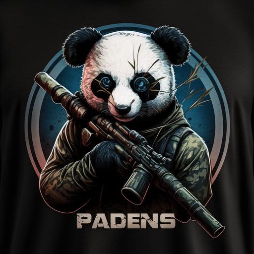 esports panda logo holding sniper no text