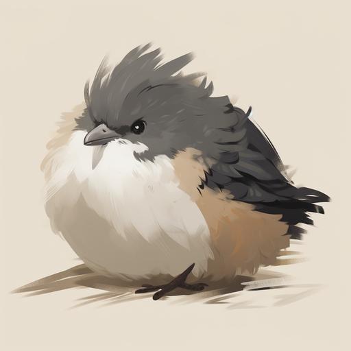 Painted, Illustration, Digital Drawing, Simple, The Diricaw was a plump, fluffy-feathered and flightless magical bird, native to the island of Mauritius in the Indian Ocean. It was capable of disappearing and reappearing elsewhere --style ixZBFBmOm6WxSyZt