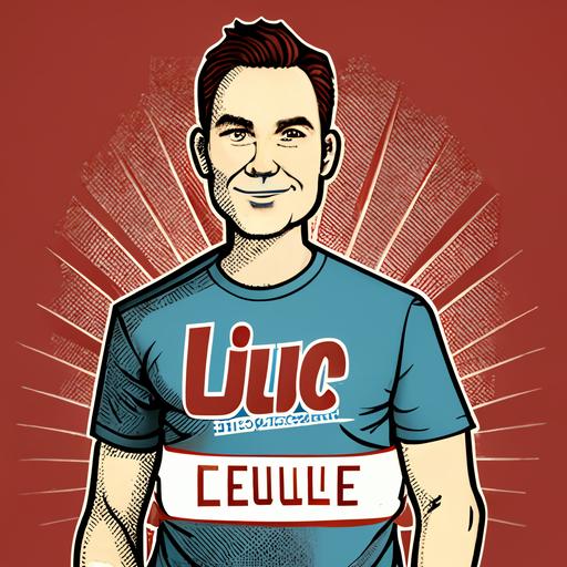 conscious entrepreneurial leader in cartoon format wearing a t-shirt that says ULEC