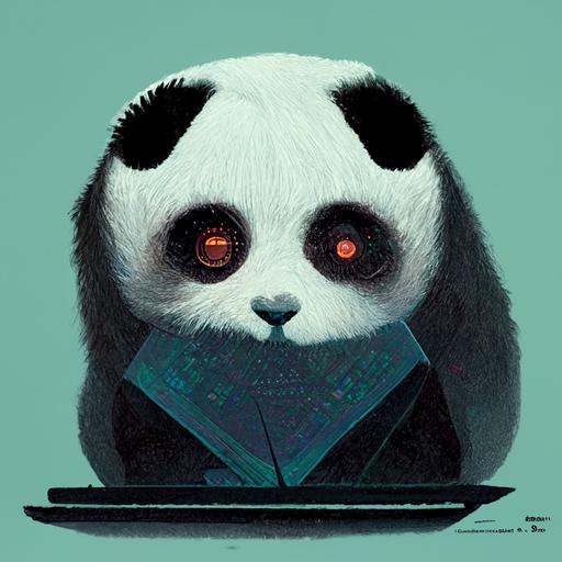 Pandas using computers