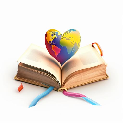 Parchment paper style color image, world bible guide your love bible, logo 2D --v 5.1