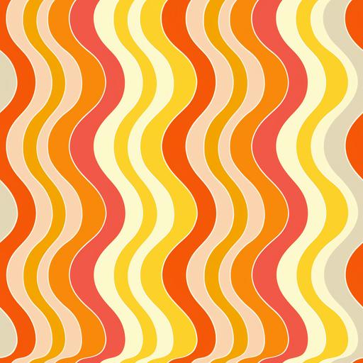 Pattern with abstract motifs (geometric shapes and wavy lines) in a striped pattern in lemon yellow and tangerine orange --tile --s 750 --v 6.0