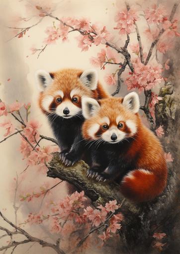 Pee-Chee Folder with Red Pandas --ar 5:7