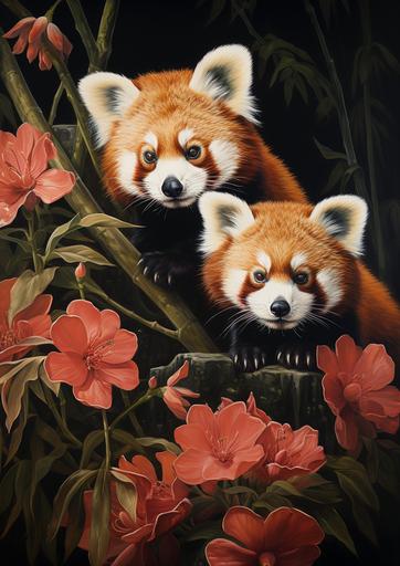 Pee-Chee Folder with Red Pandas --ar 5:7
