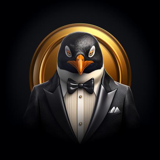 Penguin in a tuxedo, business, 4k, logo, HD