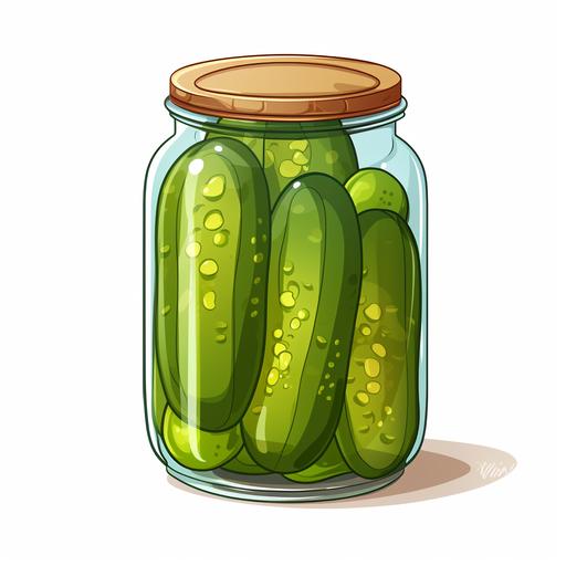 Pickle, cartoon, 2D game style, white background