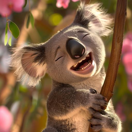 Pink, laughing, koala, animation, sidekick --v 6.0