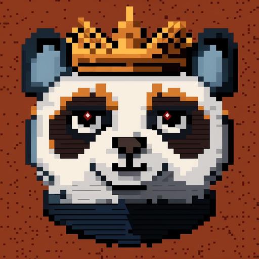 Pixel art of king panda face