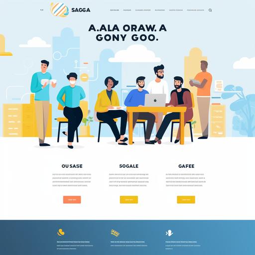 Please design an appealing, professional homepage for the website of AGA SOCIAL, a web design agency specializing in creating websites for entrepreneurs and small companies. The homepage should have: AGA SOCIAL logo prominently displayed A tagline like 