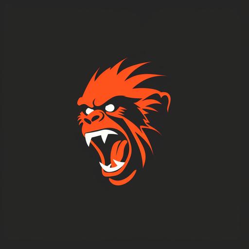 simple minimalistic gorilla screaming line logo
