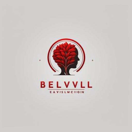 Professional logo for institution, evolve, growth, personal development, relationship, mind, psychology, level up, minimalist, red, logo for business