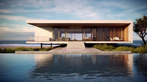 Prompt: An enthralling, high-resolution photograph of a contemporary concrete house situated near a dark sand beach in El Salvador, capturing the harmonious blend of modern architecture and the natural beauty of the coastal landscape. The striking image showcases the sleek lines and innovative design of the house, complemented by a sparkling pool and the El Salvadorian national flag proudly hanging in the background. The photograph is expertly taken using a Nikon D850 DSLR camera, paired with a Nikon AF-S NIKKOR 24-70mm f/2.8E ED VR lens, celebrated for its superior sharpness and versatility, perfect for capturing the intricate details and expansive views of this stunning scene. The camera settings are thoughtfully selected to highlight the vibrant colors and textures within the space: an aperture of f/5.6 to maintain a balanced depth of field, an ISO of 400 to ensure optimal image quality, and a shutter speed of 1/125 sec to capture crisp details. The composition skillfully balances the modern concrete house, pool, and El Salvadorian flag, with the captivating dark sand beach stretching out towards the horizon. The viewer's eye is drawn to the impressive architectural design, while the national flag adds a touch of pride and a sense of place. This captivating image not only celebrates the beauty of contemporary architecture in El Salvador but also the photographer's ability to create a striking composition that tells a story of pride and identity. --ar 16:9 --q 2 --v 5.1 --v 5.1 --s 750