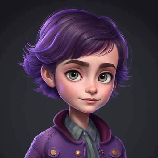 disney, Purple, cartoon character, short hair, 4K