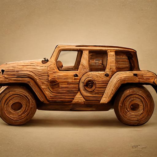wooden jeep wrangler --uplight