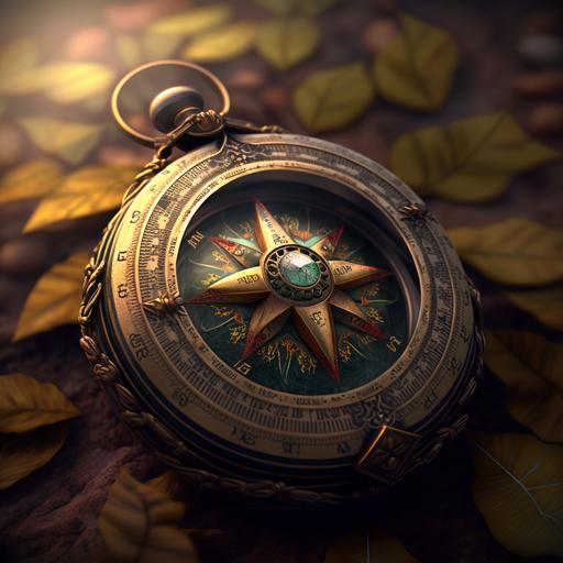 Vintage compass, ray tracing, 4k, logo for travel instagram blog