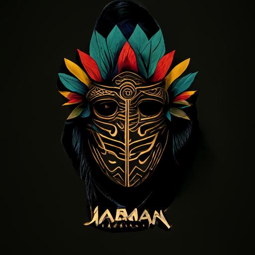 a ethnic mask of ecuador logo minimalist a name called JeRam
