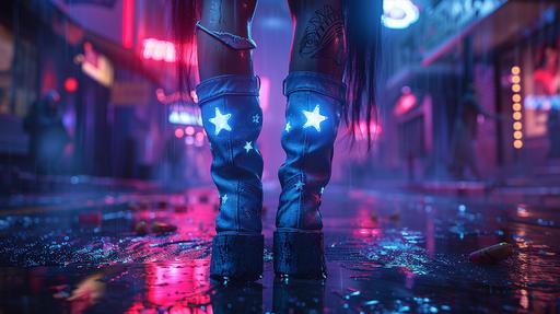 Raw photo, photorealistic, a America Chavez, a teenage superhero, wears a denim jacket with star-shaped patches and a pair of platform boots, giving her a youthful and rebellious appearance with subtle art deco clothing influences, chiaroscuro, beautiful lighting, cinematic, key visual and aesthetic features of [Doctor Strange in the Multiverse of Madness (2022)], pixar --ar 16:9 --style raw --s 999 --c 8 --v 6.0