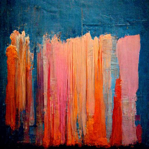 abstract on canvas up close Rothko cy Twombly love will tear us apart in blues pinks and orange hues of paint-- hd