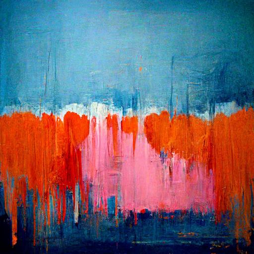 abstract on canvas up close Rothko cy Twombly love will tear us apart in blues pinks and orange hues of paint-- hd