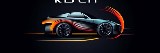 Rc Drift Hub logo, sleek and modern design, incorporating a stylized RC drift car in motion, dynamic curves and lines, no text, contrasting colors, evoking speed and precision, suitable for website header and merchandise, high resolution vector image --ar 3:1 --v 5 --q 2 --v 5