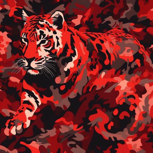 Red Tiger Camouflage pattern --v 5 --s 250