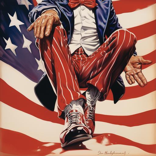 Red and white, blue suede shoes, I'm Uncle Sam, how do you do? Gimme five, I'm still alive, ain't no luck, I learned to duck. Check my pulse, it don't change. Stay seventy-two come shine or rain. Wave the flag, pop the bag, rock the boat, skin the goat. Wave that flag, wave it wide and high. Summertime done, come and gone, my, oh, my. I'm Uncle Sam, that's who I am; Been hidin' out in a rock and roll band. Shake the hand that shook the hand of P.T. Barnum and Charlie Chan. Shine your shoes, light your fuse. Can you use them ol' U.S. Blues? I'll drink your health, share your wealth, run your life, steal your wife. Wave that flag, wave it wide and high. Summertime done, come and gone, my, oh, my. Back to back chicken shack. Son of a gun, better change your act. We're all confused, what's to lose? You can call this all the United States Blues. Wave that flag, wave it wide and high. Summertime done, come and gone, my, oh, my.