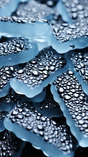 Reptile skin, wet, reflective, high detail, photorealistic, wallpaper, glowing ice, surreal minimalism --ar 9:16 --c 100 --s 750