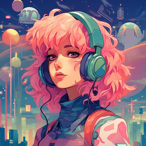 Retro Anime Vibes: Create an alien with a nostalgic '80s or '90s aesthetic, complete with vibrant colors and pixel art elements