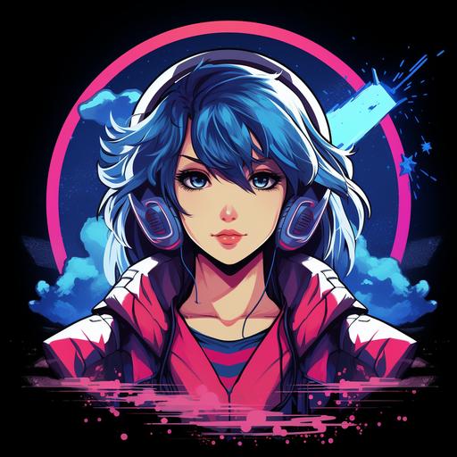 Retro Anime Vibes logo: Create an cybersecurity logo with a nostalgic '80s or '90s aesthetic, complete with vibrant colors and pixel art elements