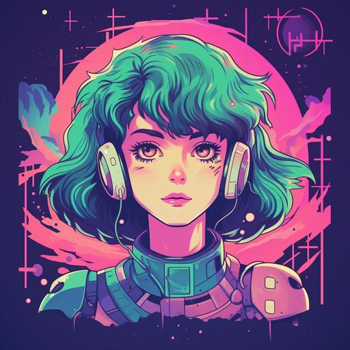 Retro Anime Vibes logo: Create an cybersecurity logo with a nostalgic '80s or '90s aesthetic, complete with vibrant colors and pixel art elements