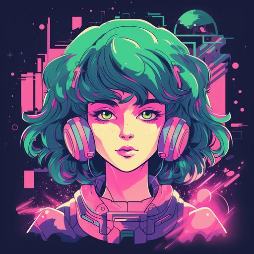 Retro Anime Vibes logo: Create an cybersecurity logo with a nostalgic '80s or '90s aesthetic, complete with vibrant colors and pixel art elements