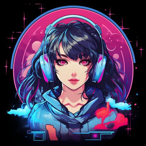 Retro Anime Vibes logo: Create an cybersecurity logo with a nostalgic '80s or '90s aesthetic, complete with vibrant colors and pixel art elements