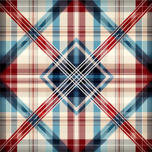 Retro style tartan with red, white and blue plaid geometric ethnic pattern--tile --s 750