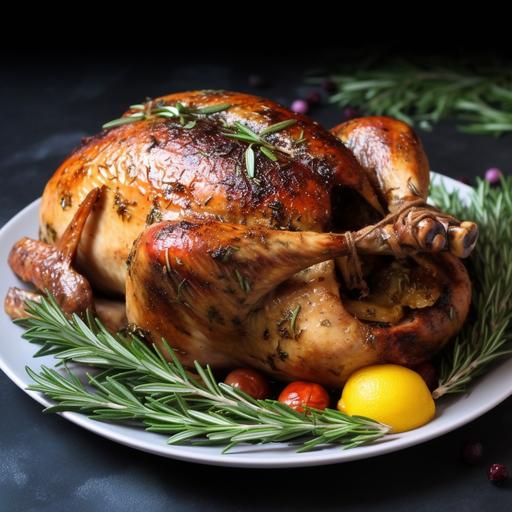Roasted turkey with rosemary and garlic. --v 5.0