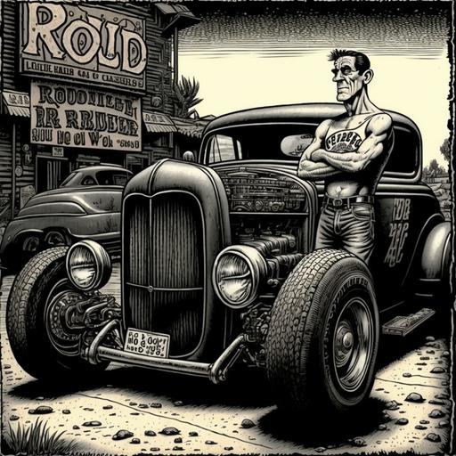Robert Crumb, hot rod, comic art,