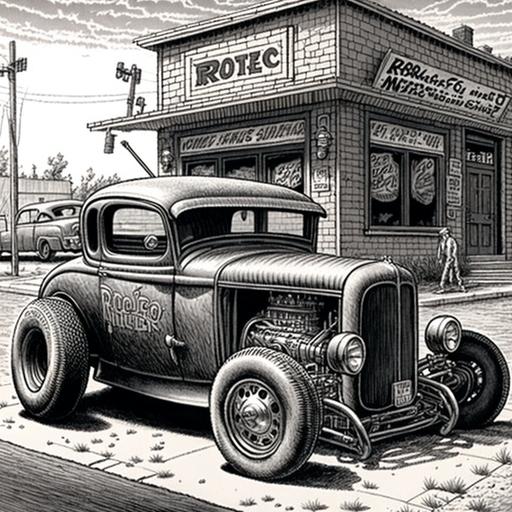 Robert Crumb, hot rod, comic art,