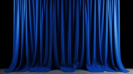 Royal blue colored straight curtain drapes. No Background. Realistic, high detailed. --ar 16:9