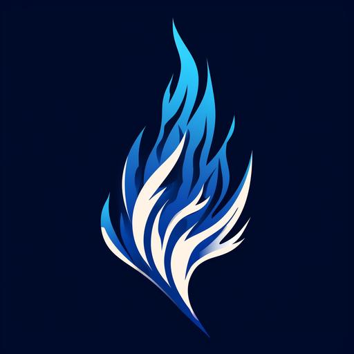Royal blue flame logo --v 5 --s 750