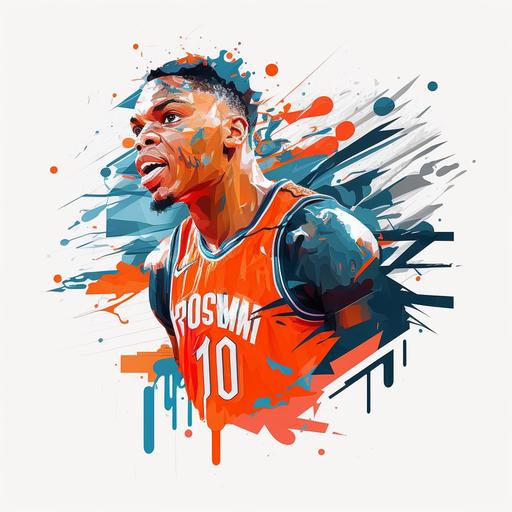 Russell Westbrook Mirror GOAT vector png --v 4