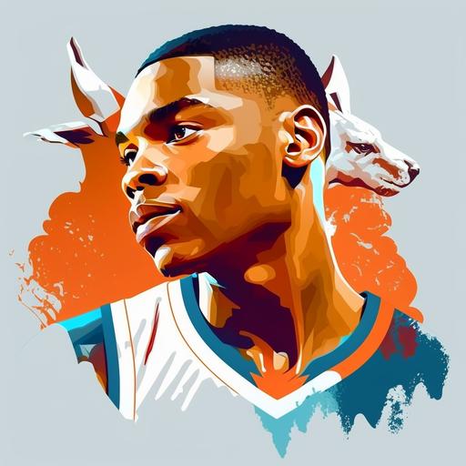 Russell Westbrook Mirror GOAT vector png --v 4