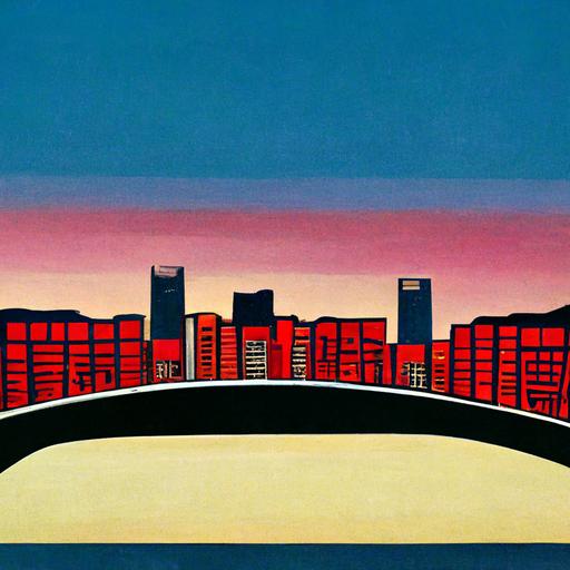 seoul city painted by hiroshi nagai, illustration, pop art, korea