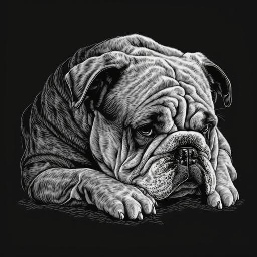 SNope Lazy English Bulldog t-shirt design, vector illustration, line drawing