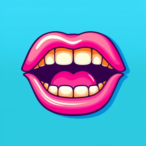 mouth talking icon, 2d