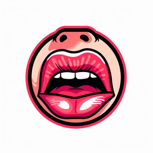 mouth talking icon, 2d