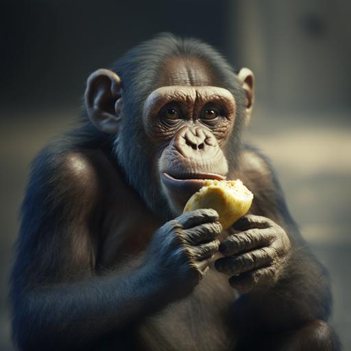 Big Fat Monkey licking a large banana,cinematic, ultra detail, cinematic shot, 8k