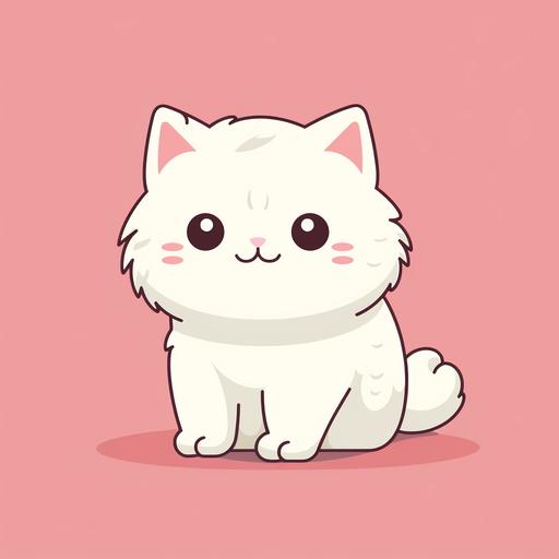 Sanrio character style,Ghibli stylePretty,Cute,a Persian cat,Lovely,2D style,hight quality,Animation, Character,Japanese cartoons,Characterization of a cat,logo design, flat, 2D, simple style, vector, simple, --v 5.2 --s 50