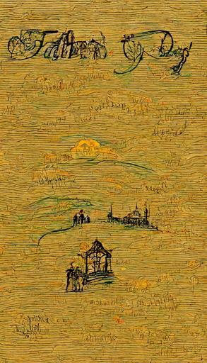 An intricate and hyper detailed Fathers day card, in the style of vincent van gogh and albert bierstadt. --ar 9:16