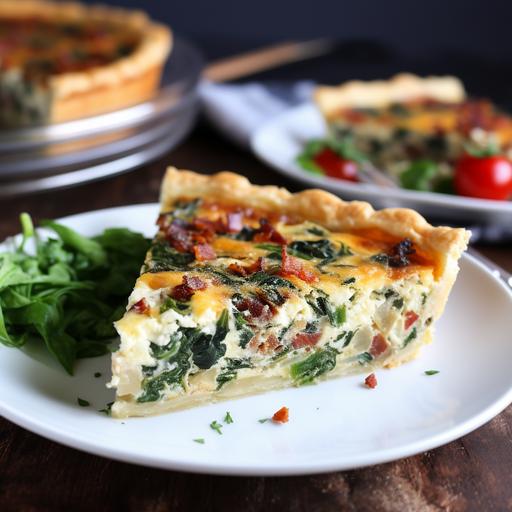Savory Spinach Quiche (Sun-Dried Tomatoes & Cottage cheese)