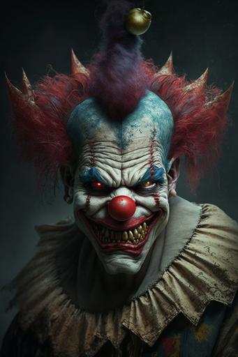 Scary and dirty fat clown, gloomy, horror   Super realistic   8k   high resolution. --ar 2:3 --v 4