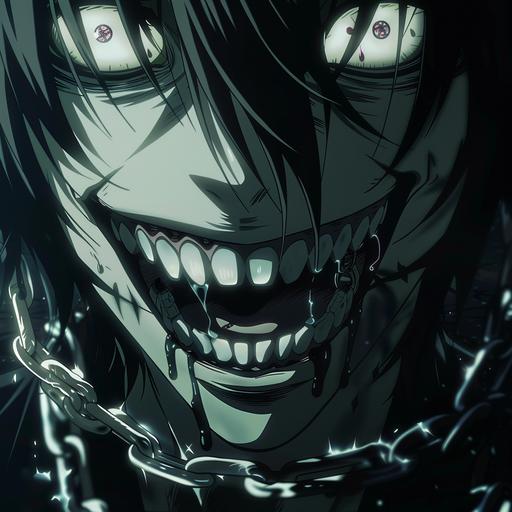 Shackled forgotten vampire knight evil demented smile sharp teeth anime --v 6.0